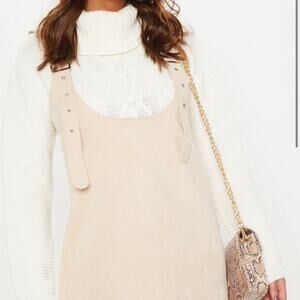 Pretty Little Thing Courduroy Buckle Strap Dress 14 L